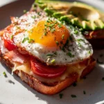 Avocado-Croque Madame mit Tomaten