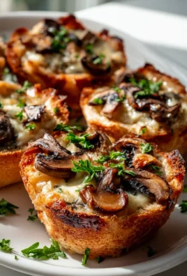 Baked Garlic Mushroom Cheese Toast Cups – Leckere Häppchen!