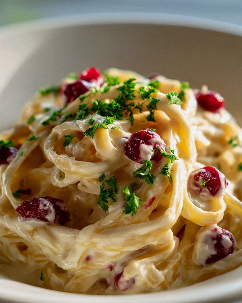 Brie Pasta mit fruchtigem Preiselbeer-Kompott – lecker & frisch! – Schritt 2