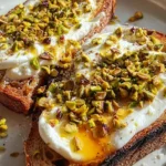 Burrata-Toast mit Pistazien und heißem Honig