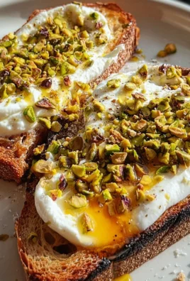 Burrata-Toast mit Pistazien und heißem Honig