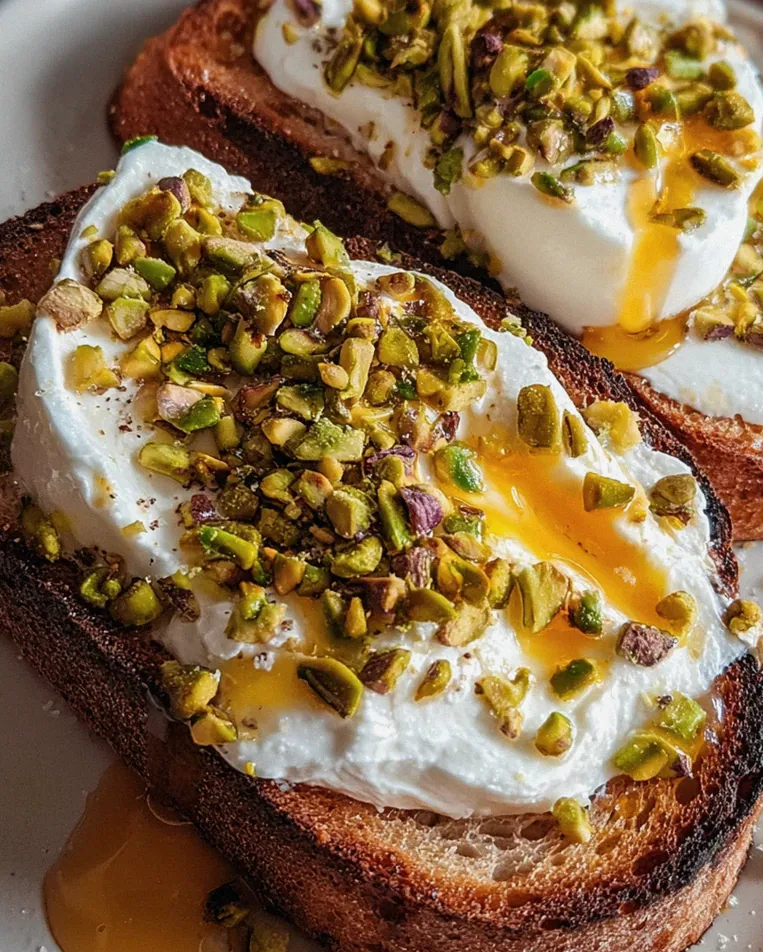 Burrata-Toast mit Pistazien und heißem Honig – Schritt 1