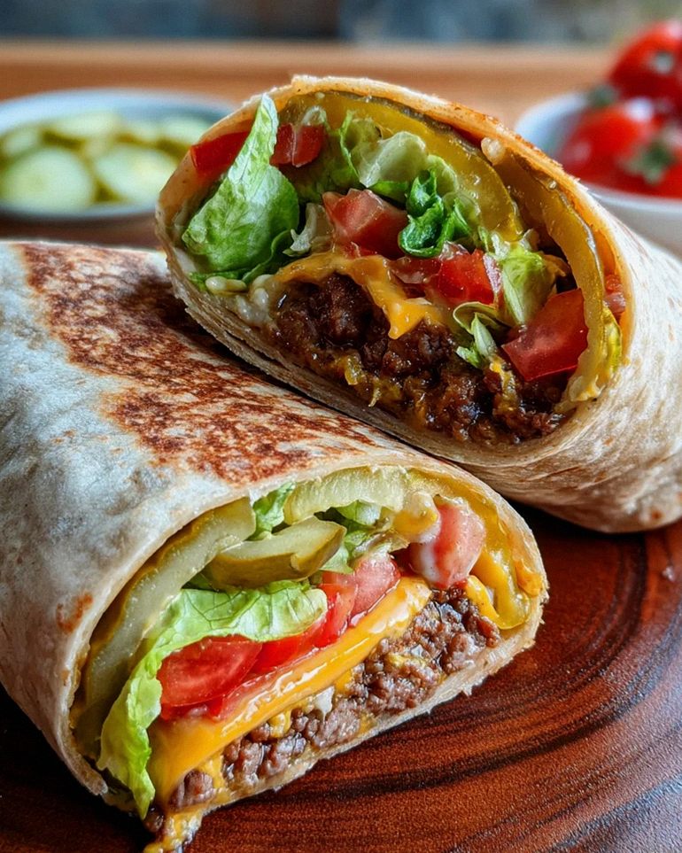 Cheeseburger-Wraps – Schritt 1
