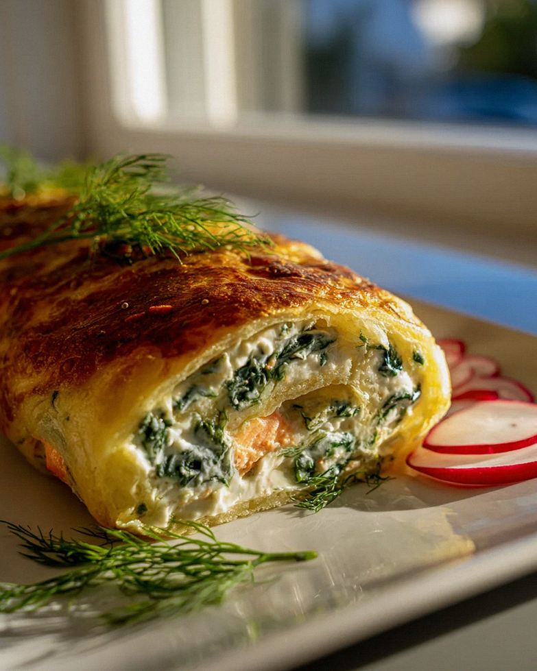 Cremige Lachs-Spinat-Kartoffelrolle – Schritt 1