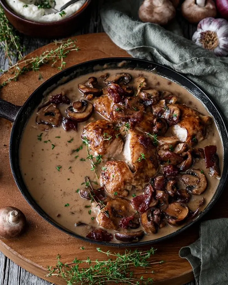 Cremiges Traubensaft-Hähnchen mit Balsamico Pilzen – Schritt 2