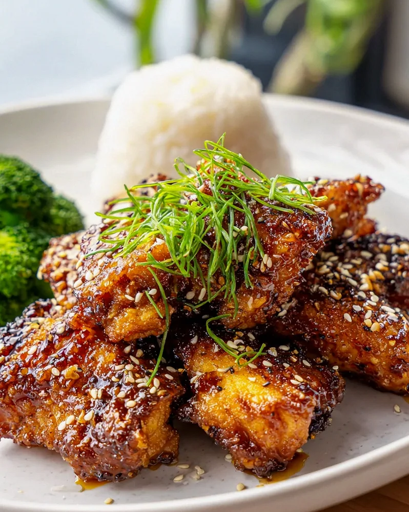 Crispy Caramel Sesame Chicken Delight