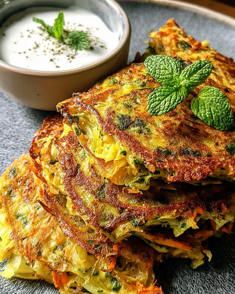 Curry-Spitzkohl-Pfannkuchen mit Minzjoghurt – Schritt 2