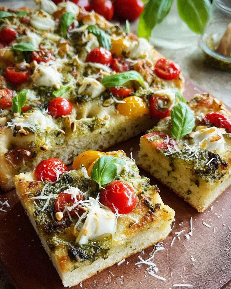 Die beste Focaccia mit Pesto und Tomaten – Schritt 2