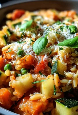 Ein-Topf-Kritharaki mit Gemüse und Parmesan