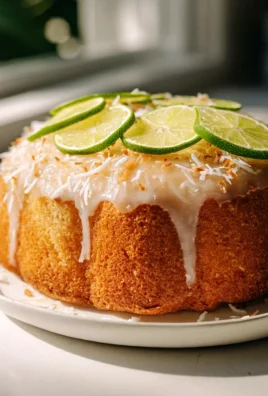 Einfacher Kokosmilch Blechkuchen mit frischer Limettenglasur