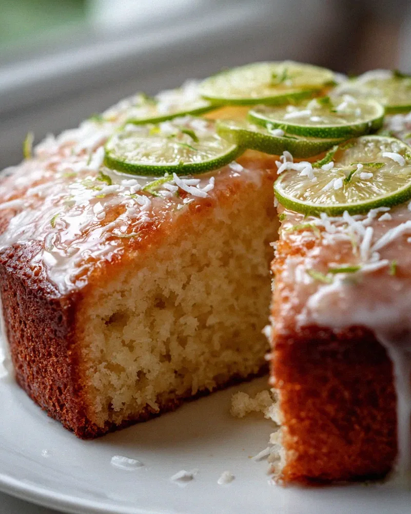 Einfacher Kokosmilch Blechkuchen mit frischer Limettenglasur – Schritt 2