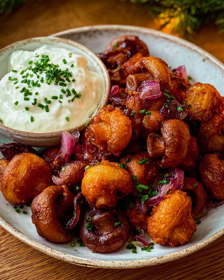 Gebratene Champignons mit Knoblauchdip – Schritt 2