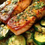Gebratener Lachs mit Zucchini