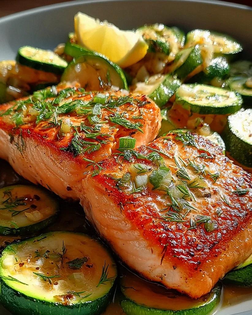 Gebratener Lachs mit Zucchini – Schritt 1