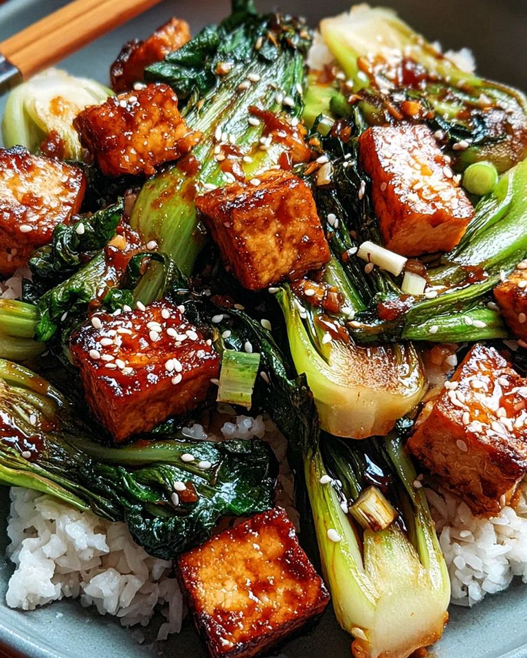 Gebratener Pak Choi mit knusprigem Tofu und Reis – Schritt 1