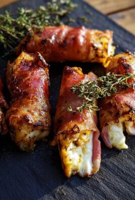Gegrillte Feta-Schinkenröllchen