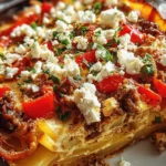 Gyrosauflauf mit Schafskäse