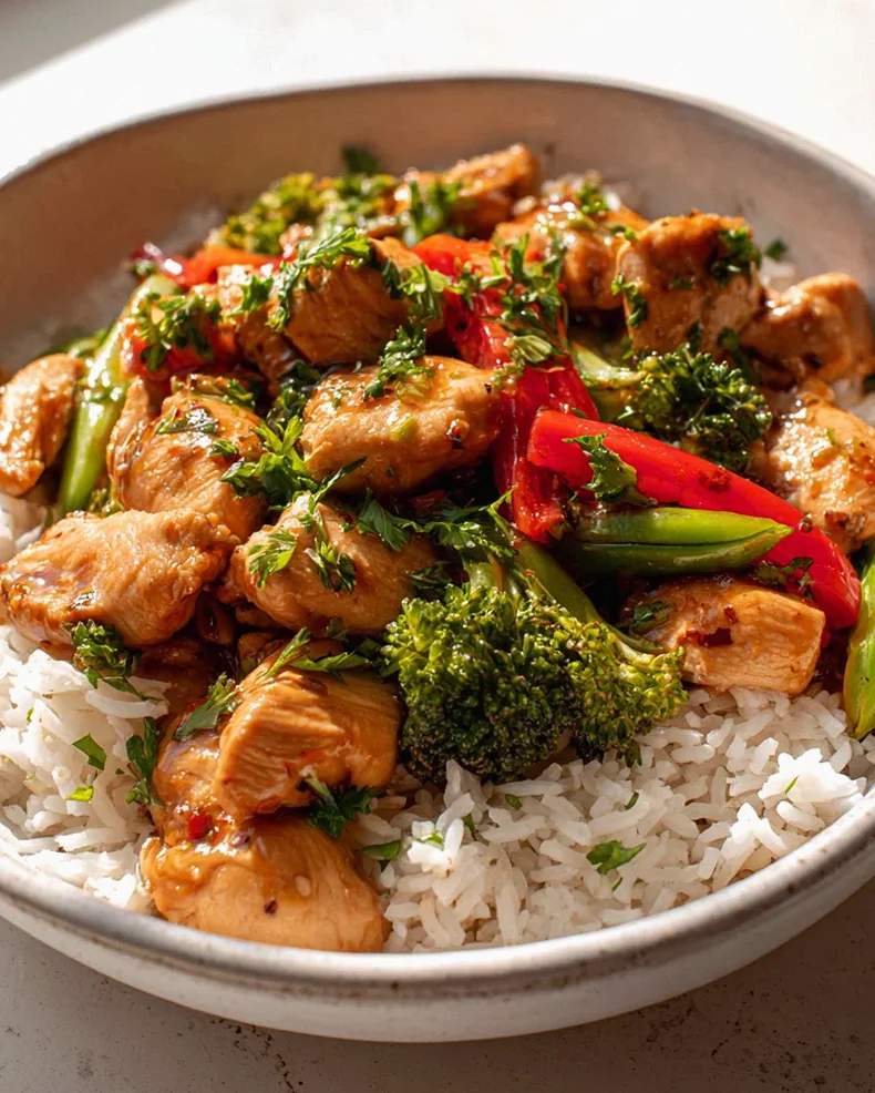 Hähnchen Reis Bowl mit Knoblauchbutter & frischem Gemüse – Schritt 1