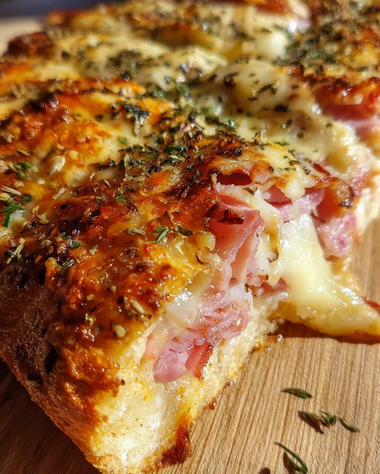 Handbrot mit Putenschinken und Käse