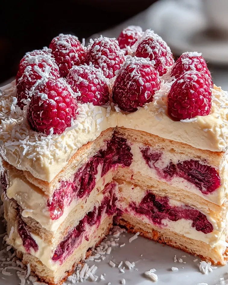 Himbeer-Raffaello-Torte ohne Agar-Agar