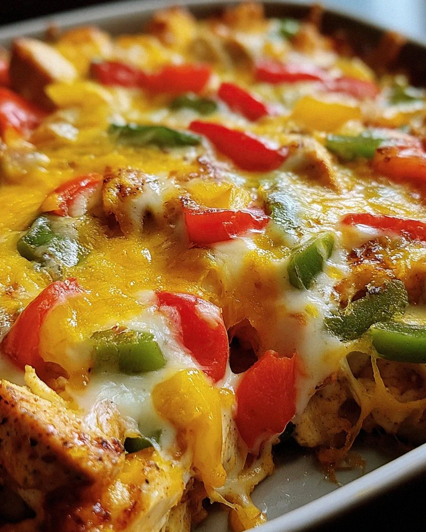 Käsiger Fajita Hähnchen Auflauf – Schritt 1