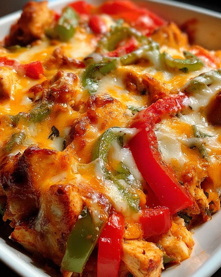 Käsiger Fajita Hähnchen Auflauf – Schritt 2