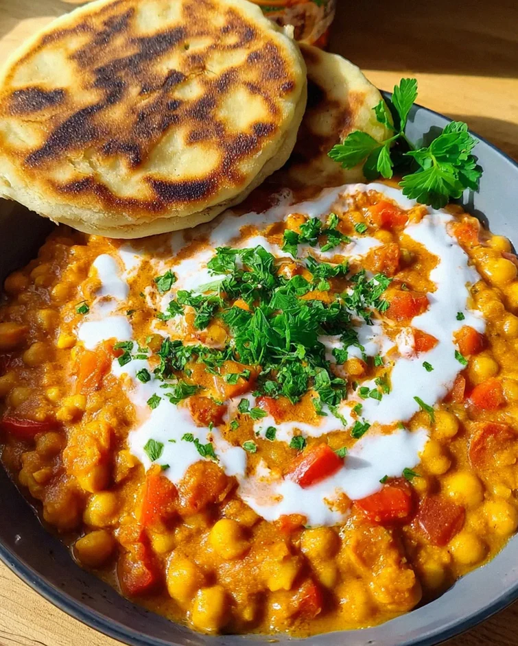 Kichererbsen-Curry mit Naan Brot – Schritt 1