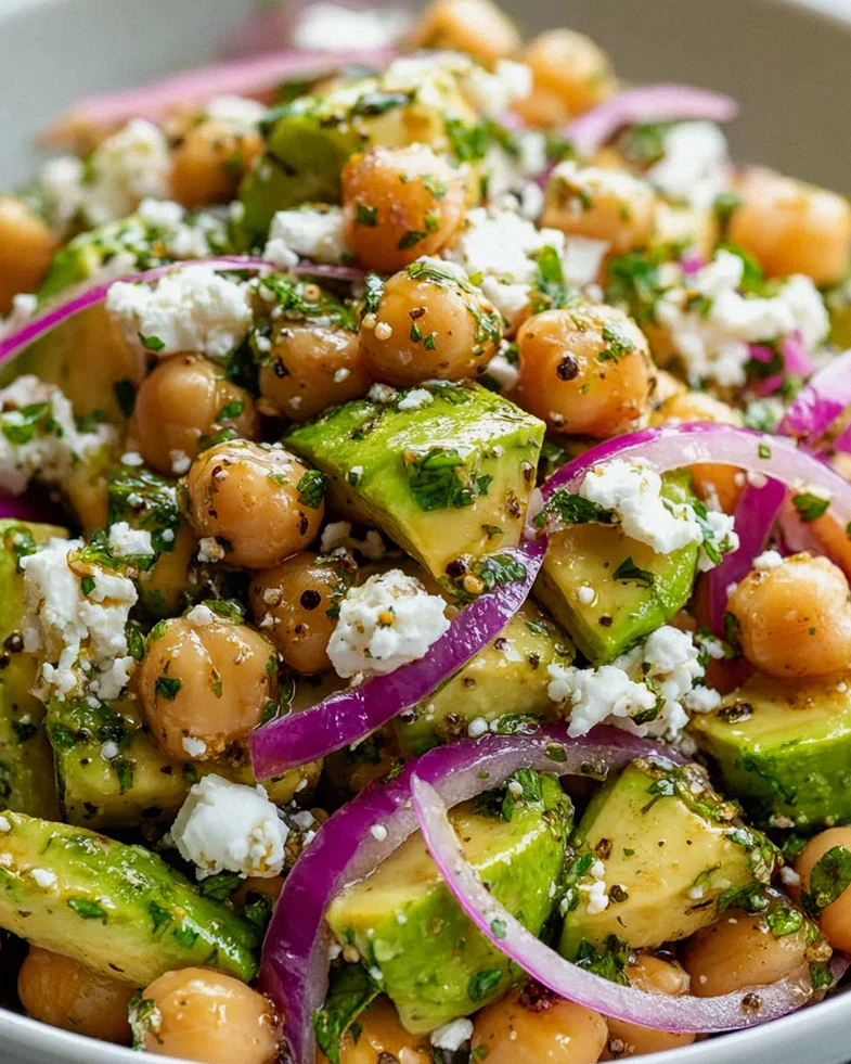 Kichererbsen-Feta-Avocado-Salat