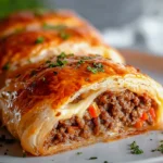 Köstliche Hackfleisch Käse Blätterteig Rolle einfach selbst machen