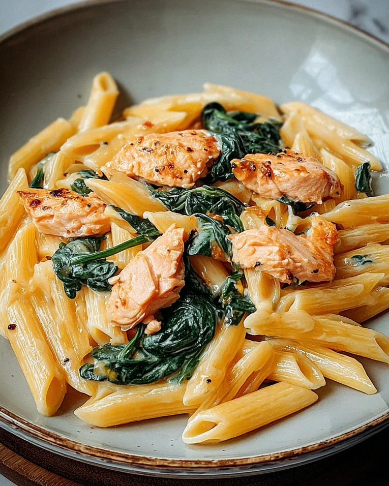 Lachs Penne mit Spinat – Schritt 2