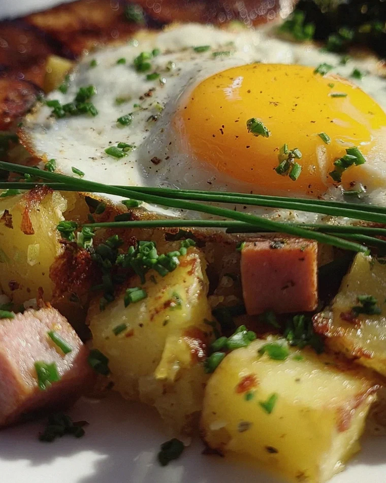 Leberkäse-Kartoffel-Pfanne mit Spiegelei von FrlM