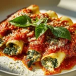 Leckere Vegetarische Cannelloni mit frischem Gemüse füllen