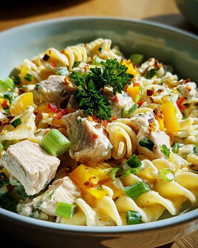 Nudel-Hähnchensalat mit Frühlingszwiebeln – Schritt 2