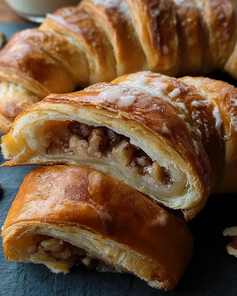 Nusshörnchen - Hefehörnchen mit Nussfüllung – Schritt 1