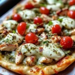 Pesto-Hähnchen-Fladenbrot in unter 25 Minuten