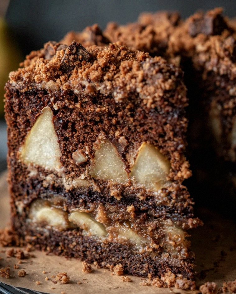 Saftiger Schokoladen-Birnenkuchen mit Schoko-Streuseln – Schritt 2
