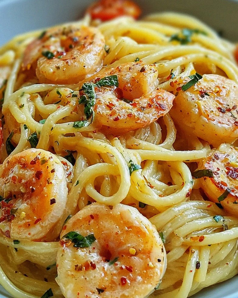 Spaghetti mit Garnelen in Frischkäsesauce – Schritt 1