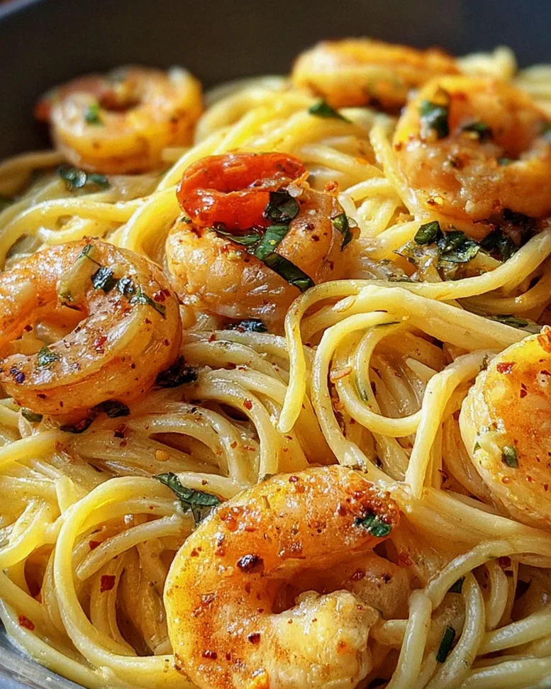 Spaghetti mit Garnelen in Frischkäsesauce – Schritt 2
