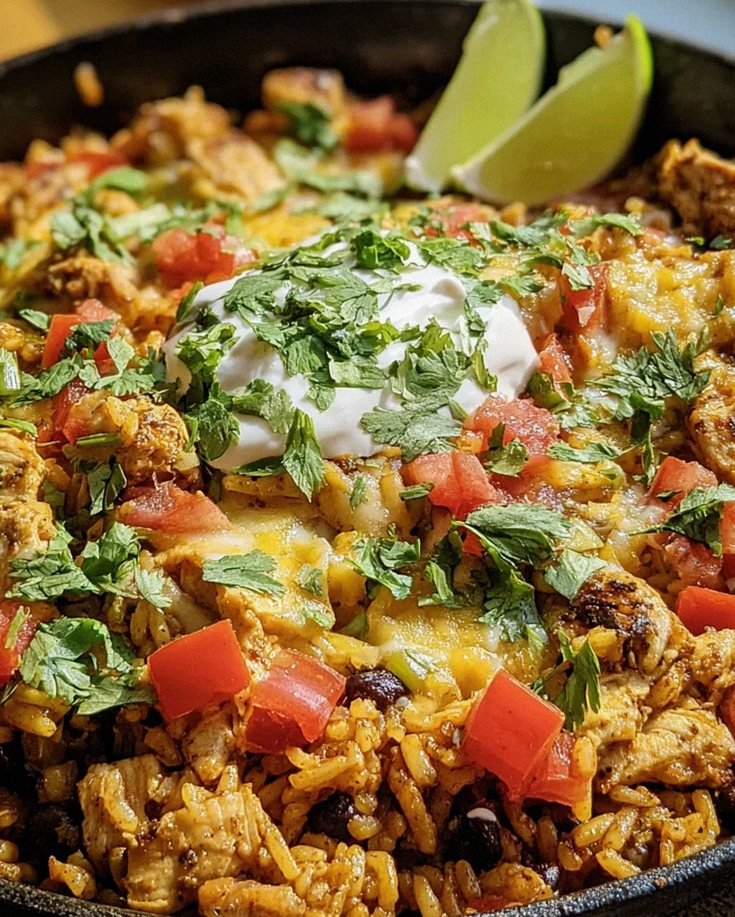 Taco-Pfanne mit Huhn und Reis