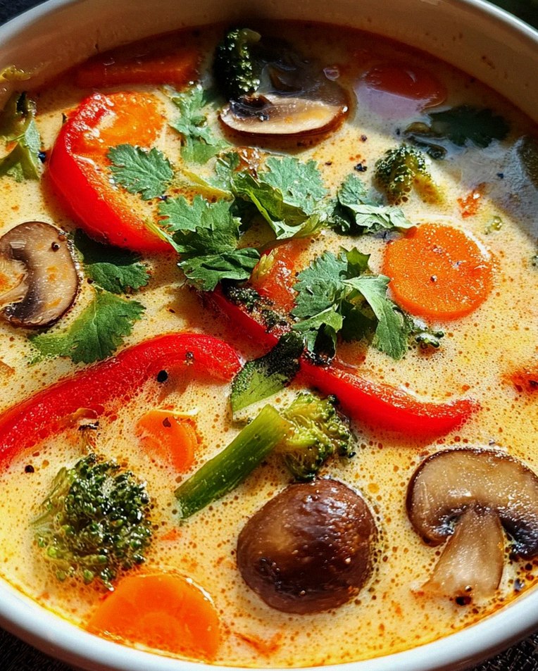 Thai-Kokos-Suppe mit Gemüse