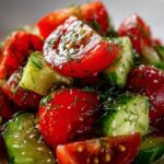 Tomaten-Gurken-Salat: Frisch mit Dill & Knoblauch genießen!