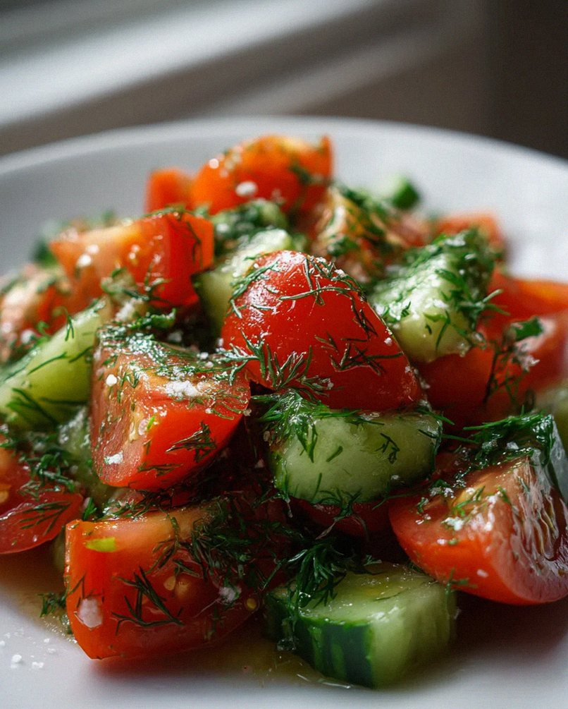 Tomaten-Gurken-Salat: Frisch mit Dill & Knoblauch genießen! – Schritt 2