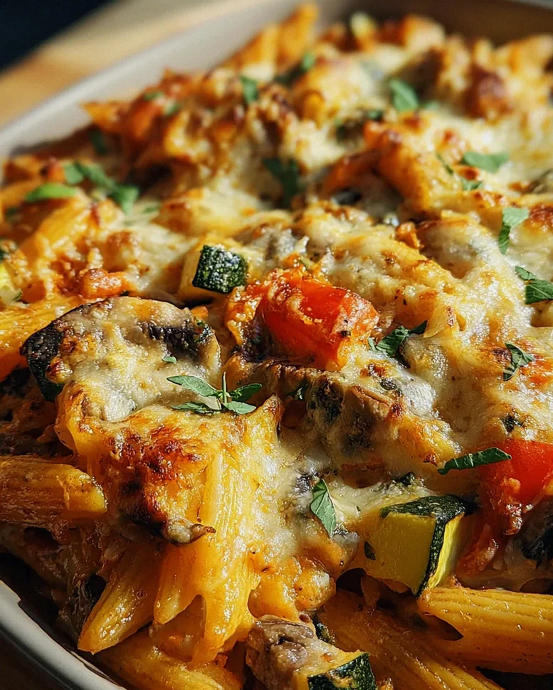 Vegetarischer Nudelauflauf