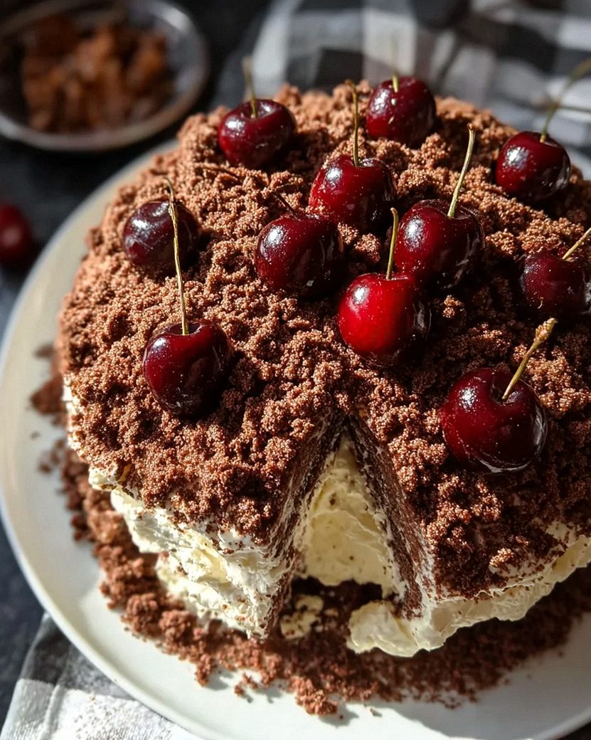 Winterlicher Maulwurfkuchen mit Zimtsahne und Punschkirschen – Schritt 1