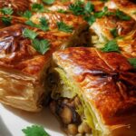 Wirsing-Pie mit Pilz-Linsen-Kartoffelfüllung