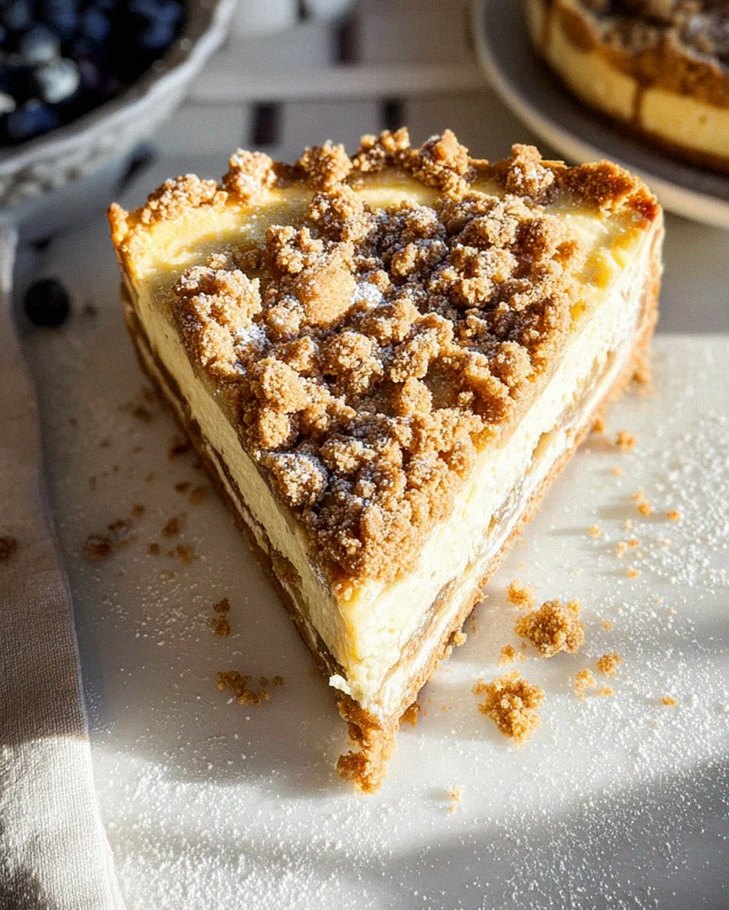Würziger Bratapfel-Käsekuchen mit Zimtstreuseln