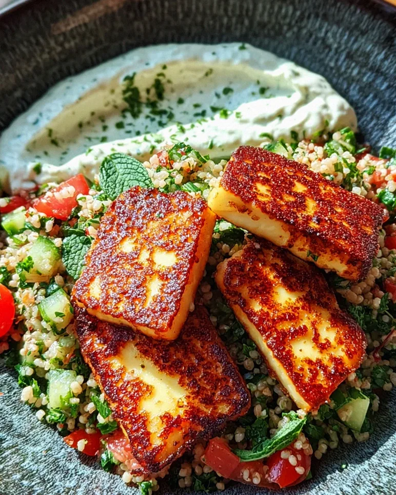 Würziger Halloumi mit Tabbouleh und Minzjoghurt – Schritt 2