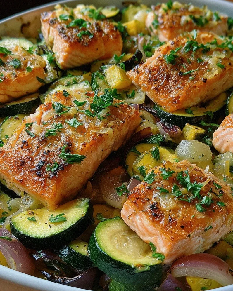 Zucchinipfanne mit Lachs – Schritt 1