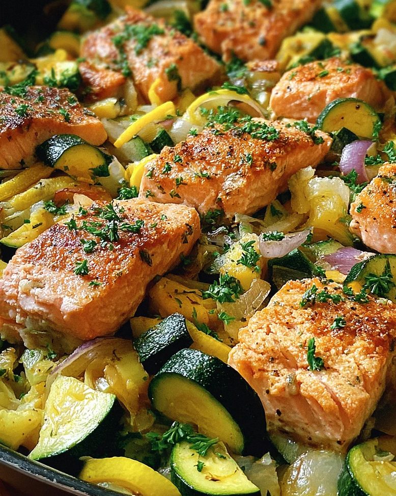 Zucchinipfanne mit Lachs – Schritt 2